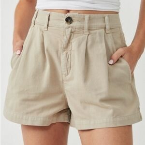 Free People Billie Chino Shorts in Almond Milk Women's Size 12
